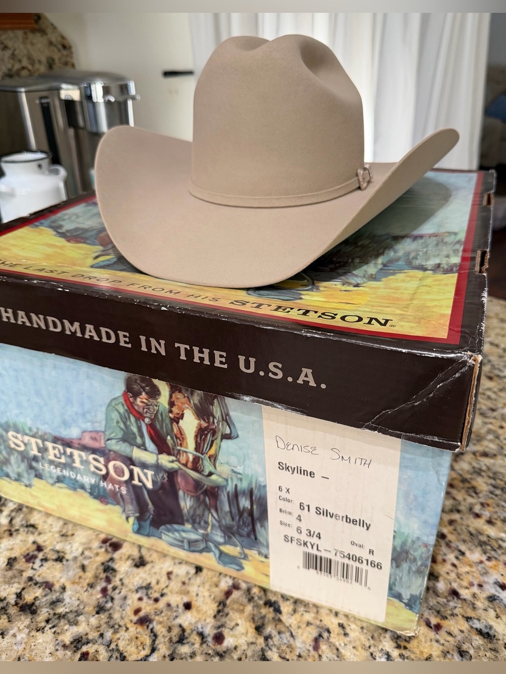 NIB Stetson Skyline 6X Silverbelly Fur Felt Cowboy Hat Western 6 3/4 - Picture 2 of 13